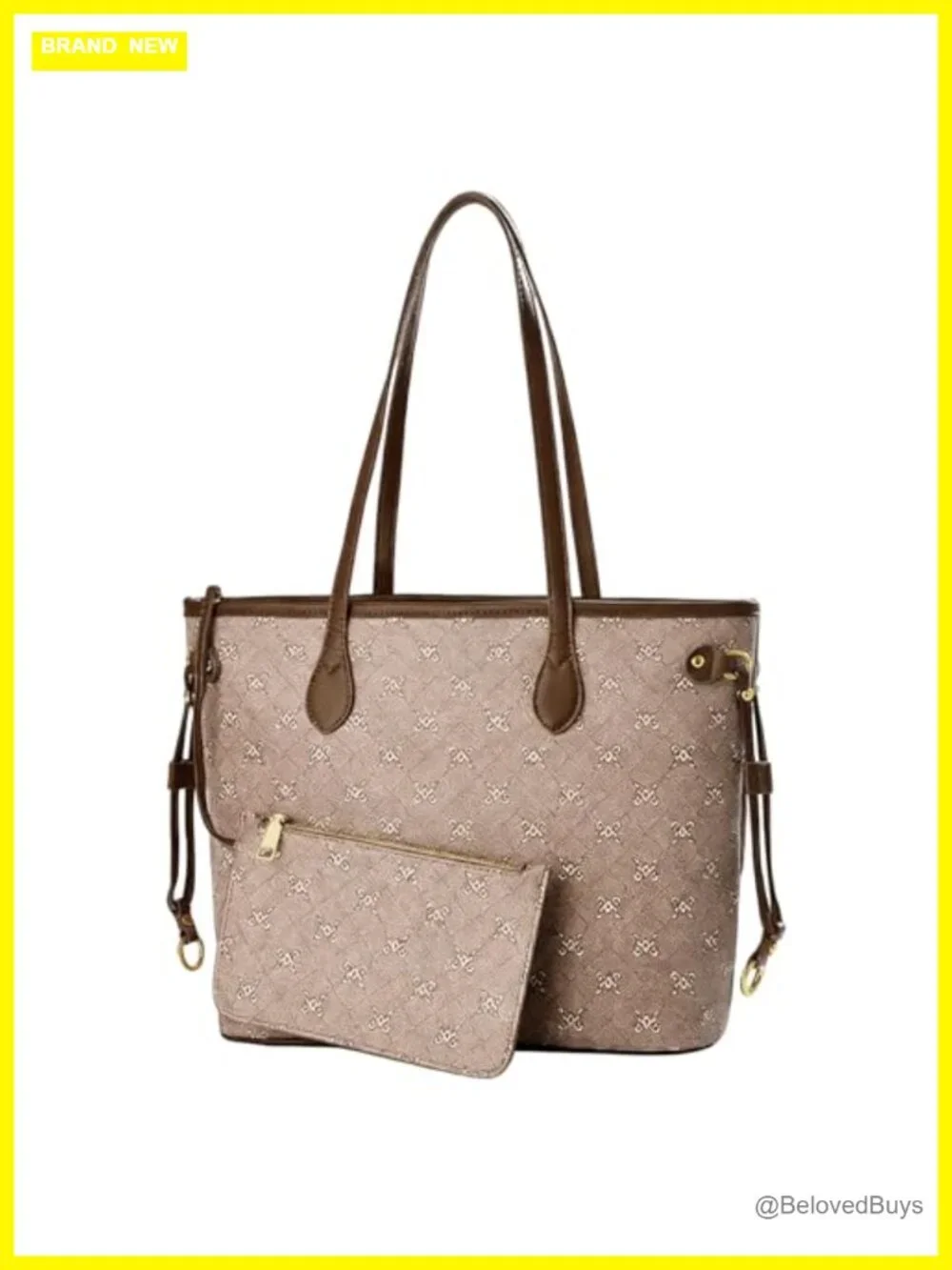 PU Leather Top-Handle Satchel Tote 2-Piece Set with Wallet